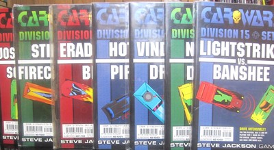 Lot of 7 booklets: Steve Jackson Games Car Wars Division 5, 10, 15 Sets 1, 2, 3