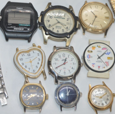 16 Vtg Watches For Parts or Repairs*BENRUS*TIMEX*LUCERNE 