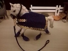 blau-goldenes Set: Halfter +