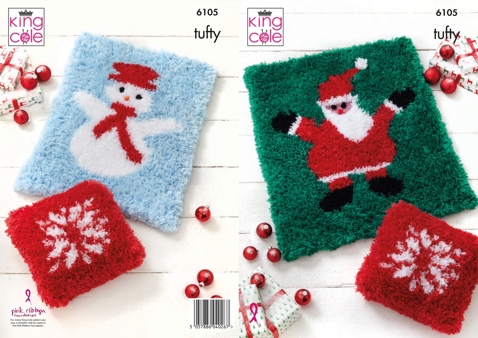 Christmas Accessories Knitting Pattern Tufty Blanket & Cushion Cover 6105 - Image 3