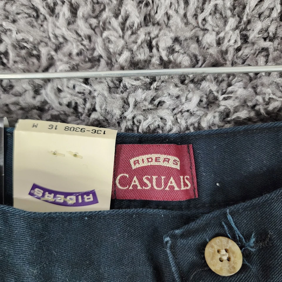 Riders Casuals Womens Dark Blue Relaxed Fit Trouser Pocket Pants Size 16 - Image 3 of 4