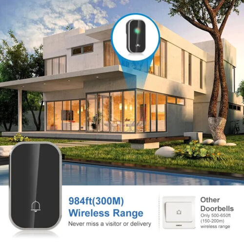 Wireless Doorbell US EU Plug 1000ft/300M Remote Door Bells Cordless Door Chime - Picture 3 of 16