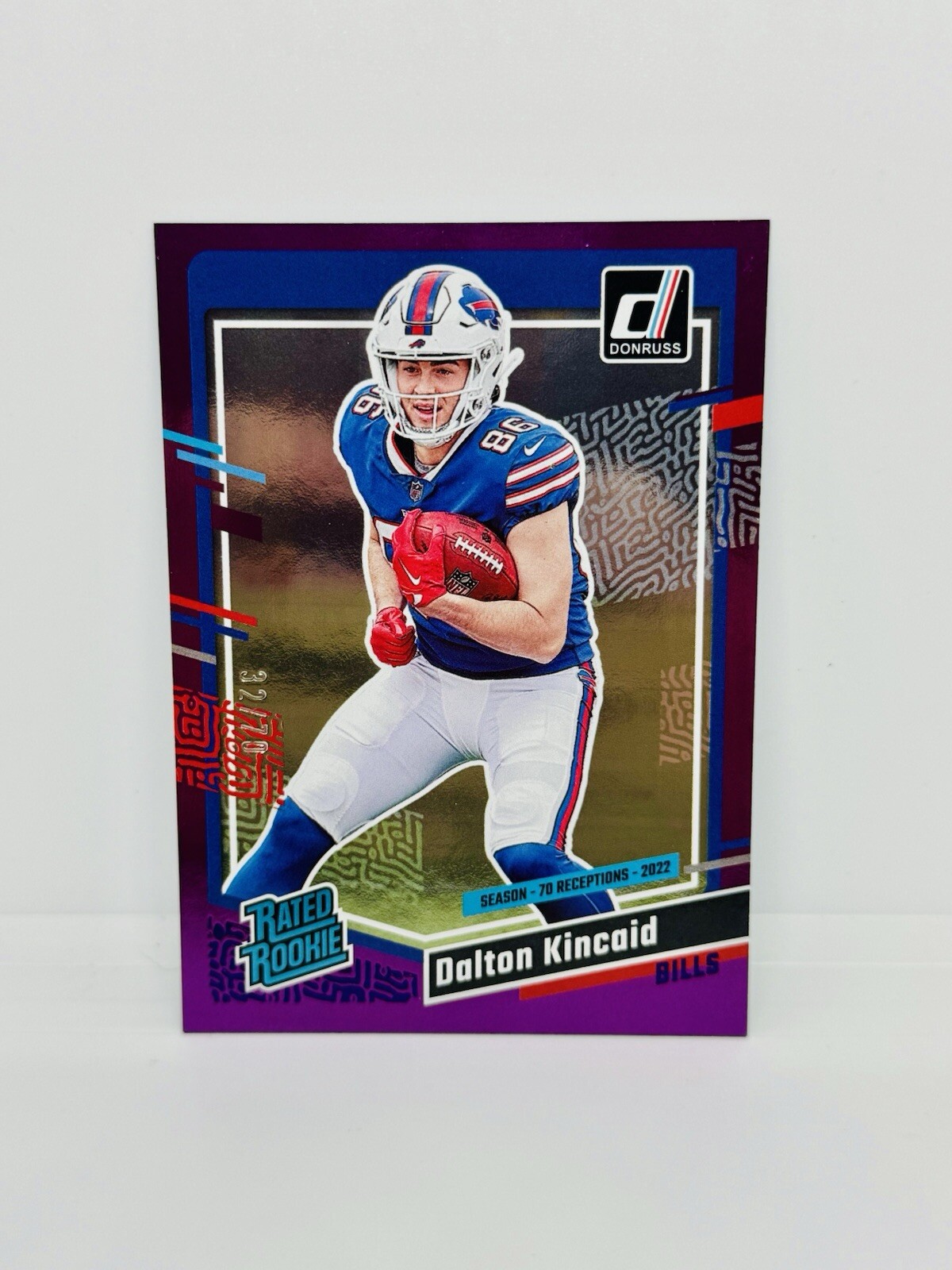 2023 Donruss DALTON KINCAID Rookie Purple Season Stat Line /70 Bills RC #308