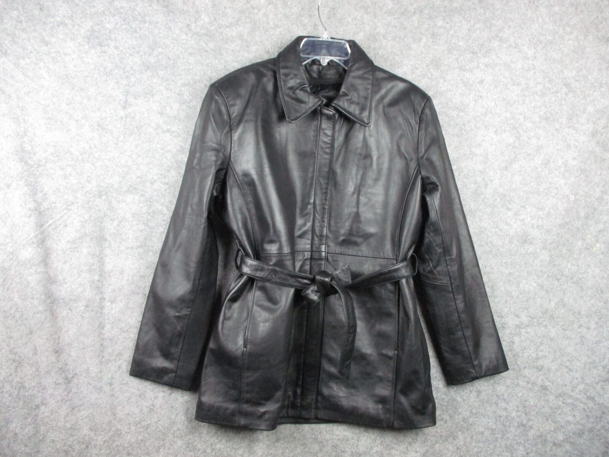 Canyon Outback Leather Jacket Mens Extra Large Black Belted