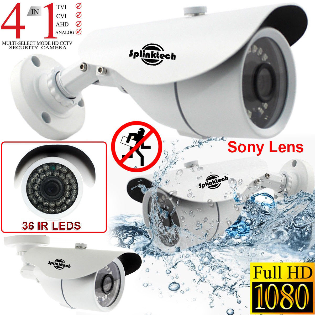 2.4MP CCTV Bullet Camera 1080P Full HD OUTDOOR 36LED AHD Video IP66 Night Vision