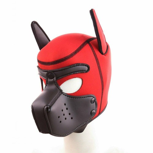 Puppy Play Open Mouth Eye Dog Hood Mask-bandage Restraint Chest Harness - Afbeelding 9 van 14