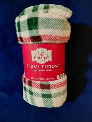 NIP/NWT Holiday Time Plush Throw - Festive and Soft - 50 x 60