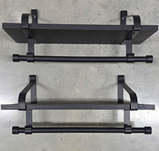 Black Metal Wall Mounted Towel Rack with Shelf 2 , Bathroom, Adults