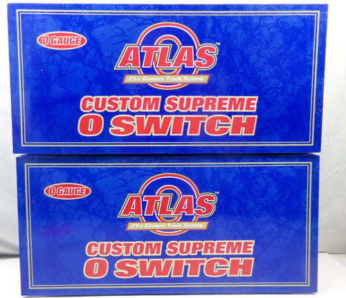 (2) O gauge Atlas Custom Supreme RH remote switches in OB (lot 5429)