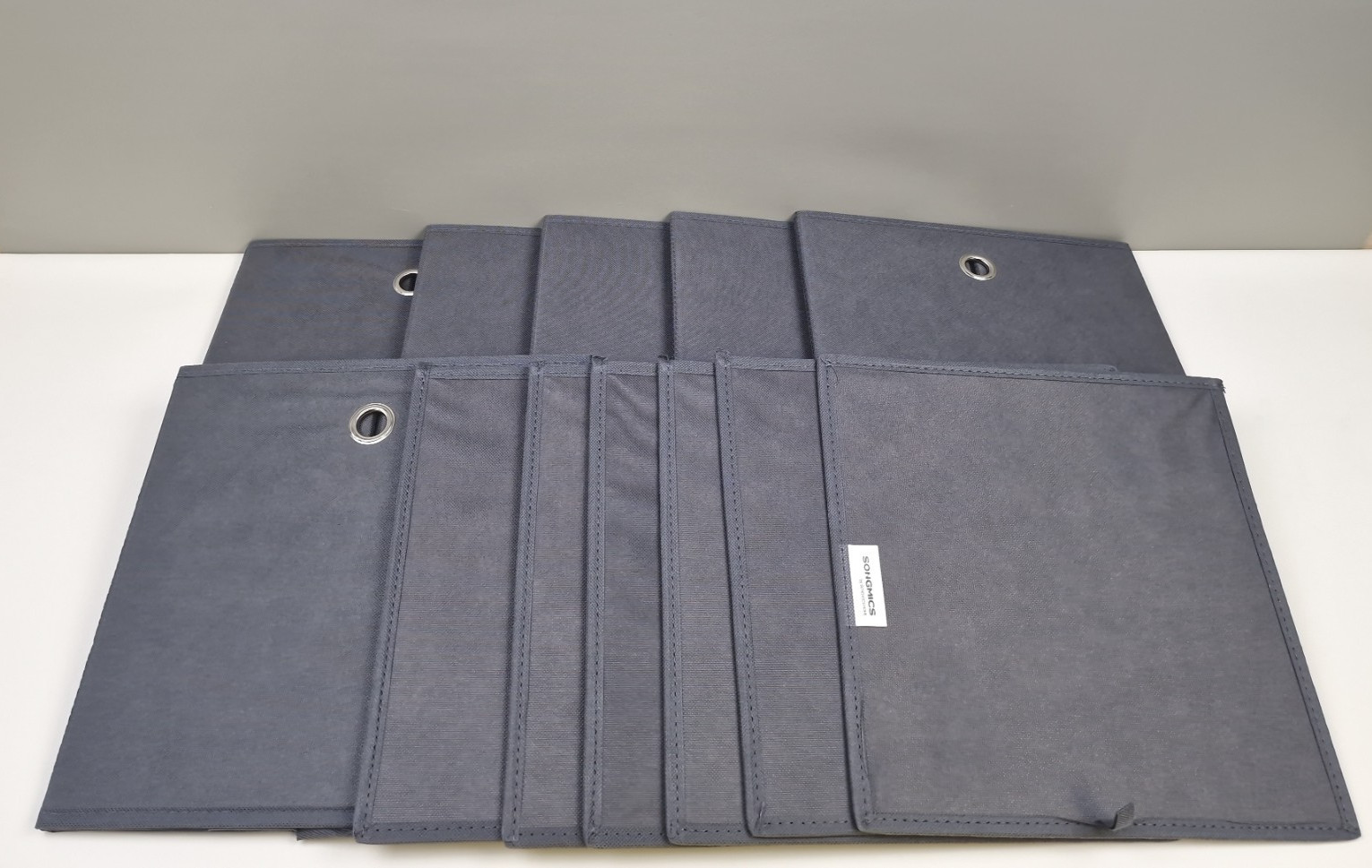 SONGMICS RFB02G-3 Storage Boxes, Set of 6, Fabric Boxes, Folding Boxes Made of N