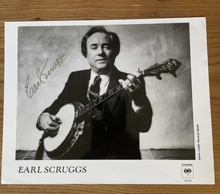 Earl Scruggs Signed 8x10 B/W Picture W/COA