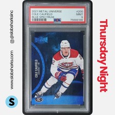2021 SKYBOX METAL UNIVERSE #200 COLE CAUFIELD BLUE SPECTRUM RC ROOKIE PSA 9