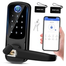 Smart Door Lock with Handle, Keyless Entry Digital Lock for Front/Interior