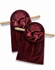 Set of 2 Church Tithe Offering Bags with Wooden Handles Church Collection Bag...