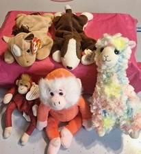 Ty beanie babies lot. Derby, Lola Neon,Bruno, Foster 