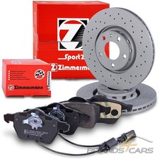 ZIMMERMANN SPORT-BREMSSCHEIBEN + BELÄGE +WK VORNE FÜR SEAT EXEO 3R+ST AB 08-