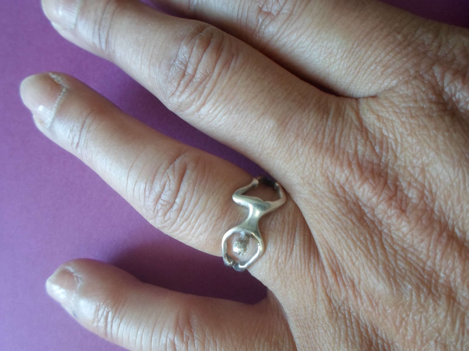 solid silver ring, openwork body, size 56 - image 3