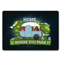 Home Is Where You Park It FußMatte Randlos Mit Camping Motiv FußMatte