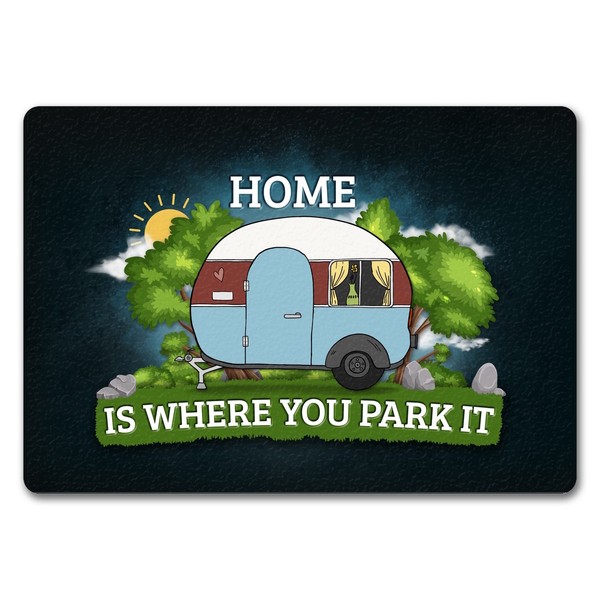 Home Is Where You Park It FußMatte Randlos Mit Camping Motiv FußMatte-image