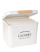 Dryer Sheet Holder with Hinged Lid for Laundry Room Organization, Metal Farmh...