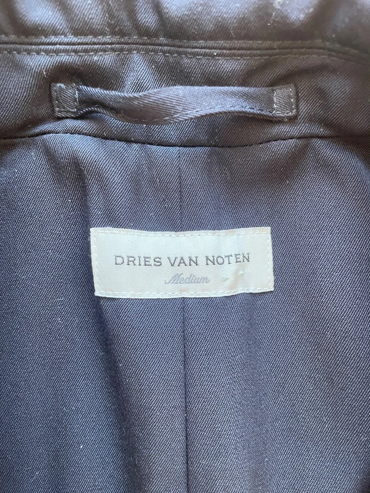 Dries Van Noten Dark Navy Wool 2 Button SB Men's Blazer Worn Once Size Medium - Image 2 of 4