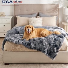 Reversible Waterproof Pet Blanket Cozy Sherpa Faux Fur Washable Travel Mat New