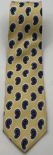 EUC Polo Ralph Lauren Yellow Silk Paisley Tie Hand Made In USA Men’s Necktie