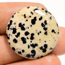 19 Ct Natural Dalmatian Jasper Round Shape Cabochon Loose Gemstone 24X24X4 mm