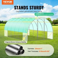 VEVOR Walk-in Tunnel Greenhouse, 19.4x9.7x7.4 ft Hoop House Greenhouse Tunnel,