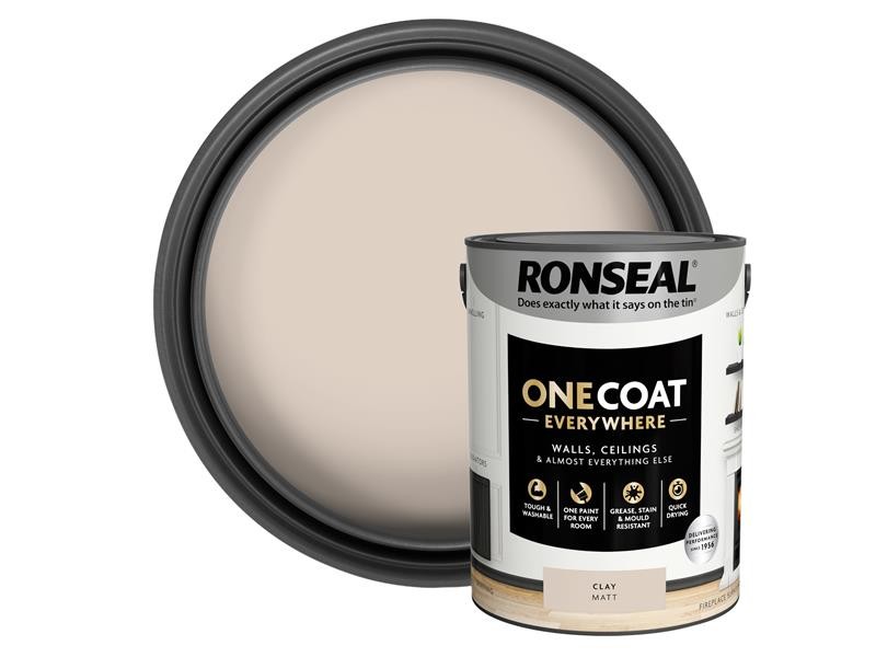Ronseal KCB.7015103.22604.81 OneCoat EverywhereIndoor Clay Matt 5l - Image 4