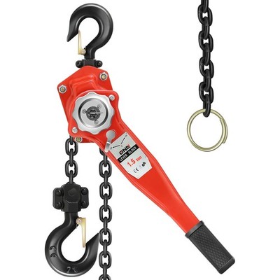 3300lbs Capacity 10ft Lift Alloy Steel Chain Block w/ Black G80 Galvanized Chain