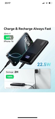 INIU Power Bank, 10000mAh Slimmest Fast Charging Portable Charger, 22.5W Battery - Zdjęcie 16 z 18