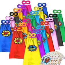 ADJOY Superhero Capes and Masks for Kids with Decorative Stickers -...