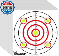 Highwild Bullseye Shooting Paper Targets - for Air Rifle/Airsoft Pistol Practice