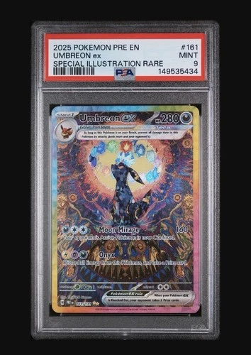 Pokémon Umbreon ex 161/131 Sv: Prismatic Evolutions Illustration Rare Holo PSA 9