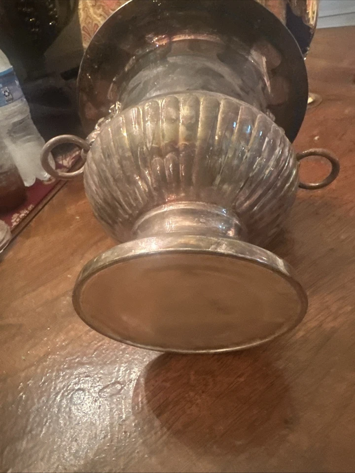 "Cubo de hielo vintage POOLE plato de plata champán vino Bristol trofeo urna 9 1/2""" Foto 2 de 3
