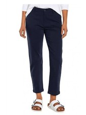 GAP Women  s Navy Blue Classic Twill Pants Size 8 Cuffed Ankle New