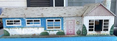 Vintage 1:12 Metal Dollhouse, 5 Rooms 1-Story Unfurnished Open