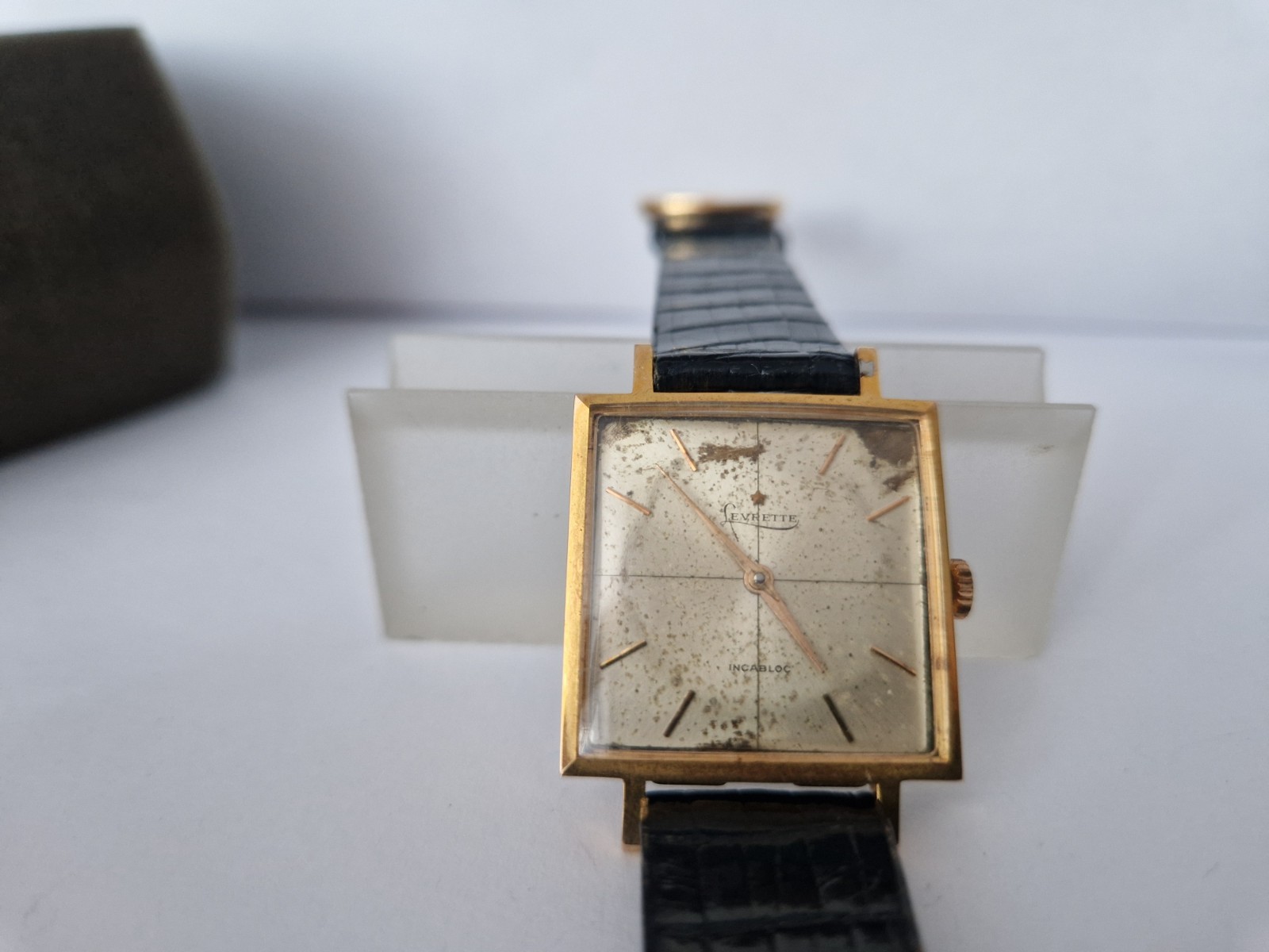 Levrette Watch Mechanical -Rectangular - Gold Pla… - image 4