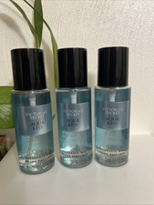 3 NEW VICTORIA'S SECRET AQUA KISS FRAGRANCE MIST BODY SPRAY TRAVEL SIZE 2.5 OZ