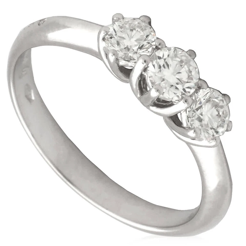 Anillo de diamantes Salvini Lavinia de oro blanco de 18 k de 0,60 quilates, talla 13