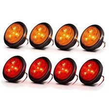 8 Pcs 2.5" LED Clearance Marker Lights,Round Truck Trailer Led Side 4R 4A