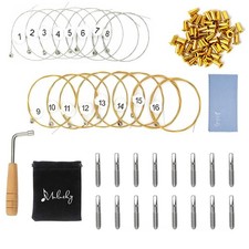 Mulucky Lyre Harp Strings Pins Wrench, Size 16 Strings  Pins  Wrench