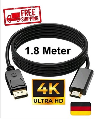 DisplayPort DP HDMI Cable Adapter 1.8 Meters 4K DP 1.2 to HDMI 1.4 Converter