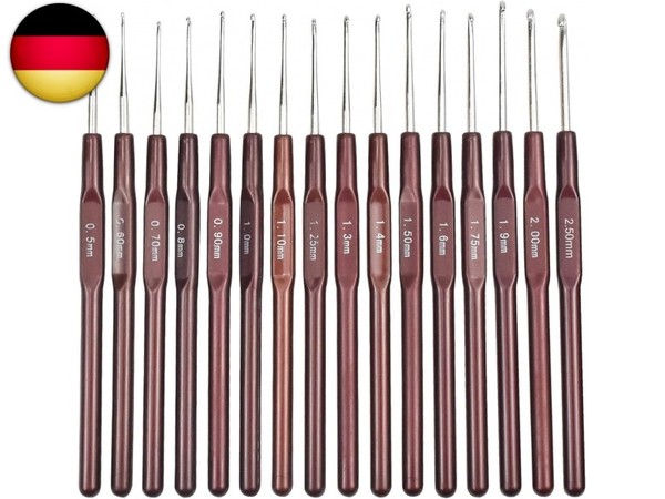 Aluminium HäKelnadel Set 16 StüCk HäKelnadeln Metall HäKeln Leicht Stricken Alu-image