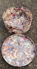 Vintage Tri-Coastal Design '90s Round Hatbox French Art Deco Women 12  x 5"