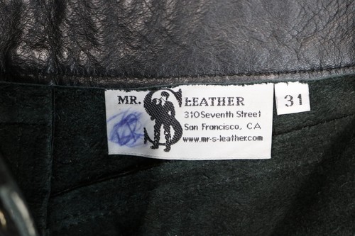 Pantaloni uomo Mr S pelle San Francisco neri pelle bottoni mosca taglia 31x32 USA - Foto 4 di 4