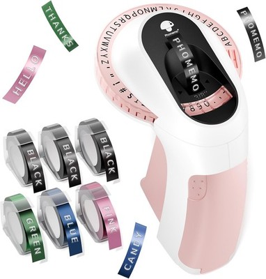 Dymo Omega Prägeetikettendrucker 9mm mit Schriftband Junior Stil Retro