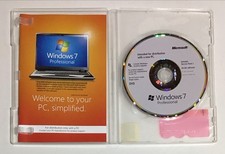 Windows 7 Professional 64-Bit Software SP 1 No Product Key Disc Only Genuine