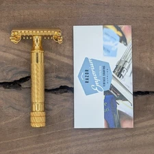 REVAMPED! 1930s Gillette Open Comb Aristocrat Safety Razor | 24k Gold & Stunning